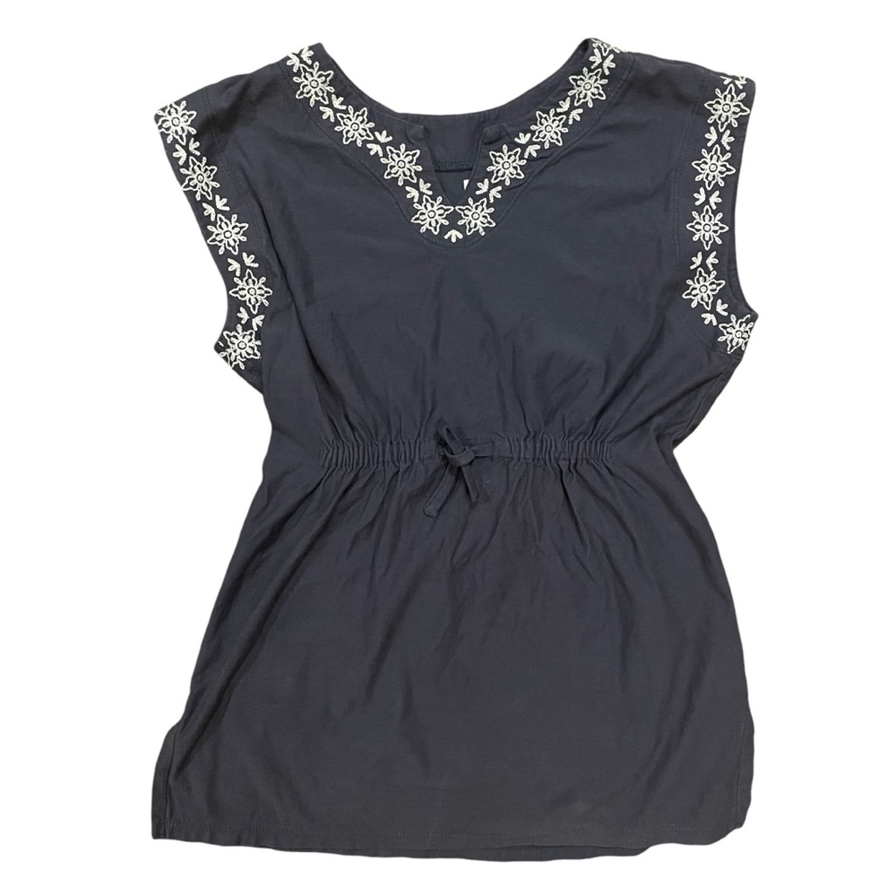 Tea Collection girls boho dark navy blue sleeveless dress size 8